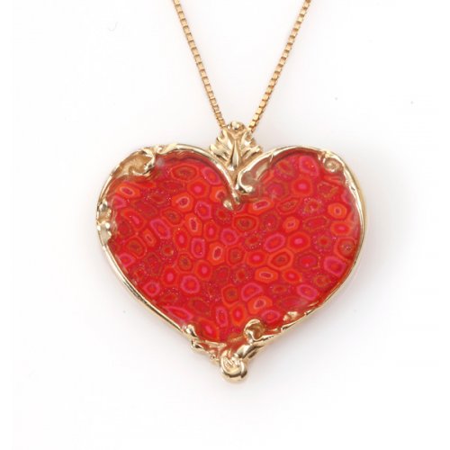 Coral Small Heart Necklace by Adina Plastelina