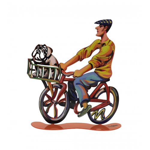 Country Rider Free Standing Double Sided Bicycle Sculpture - David Gerstein