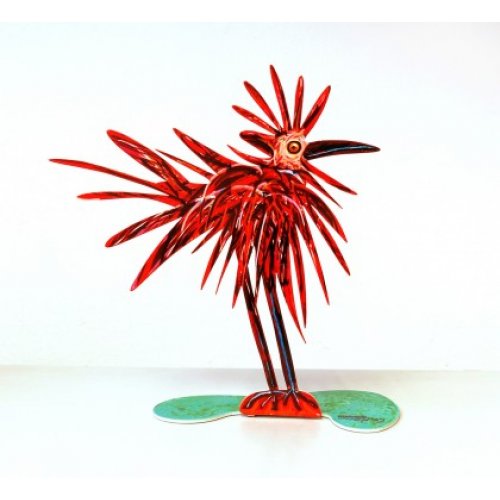 Crazy Bird Free Standing Double Sided Steel Sculpture - David Gerstein