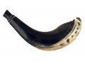 Crown Cut Ram's Horn Shofar in Moroccan Style - Dark