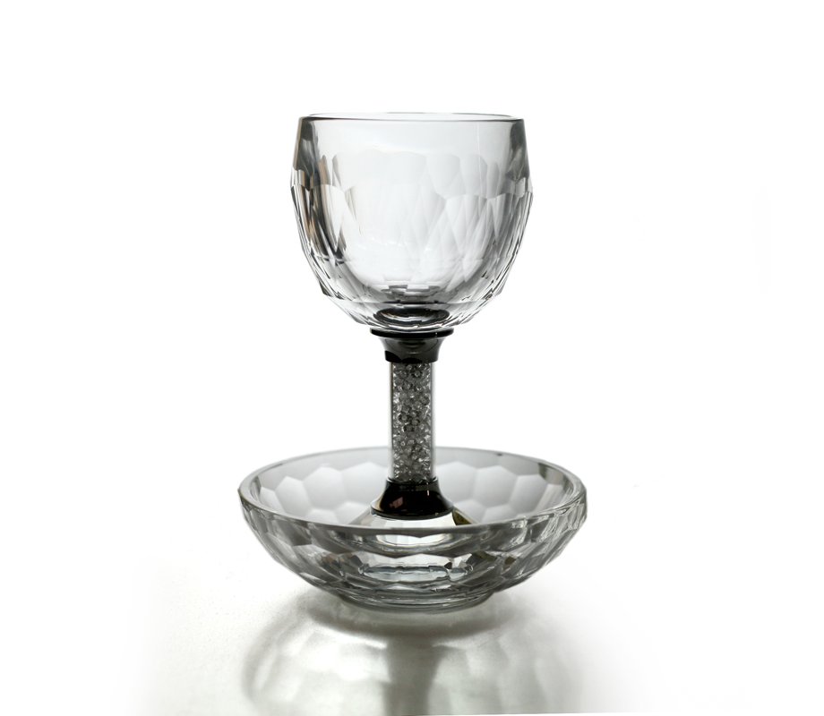 Crystal Kiddush Cup and Tray