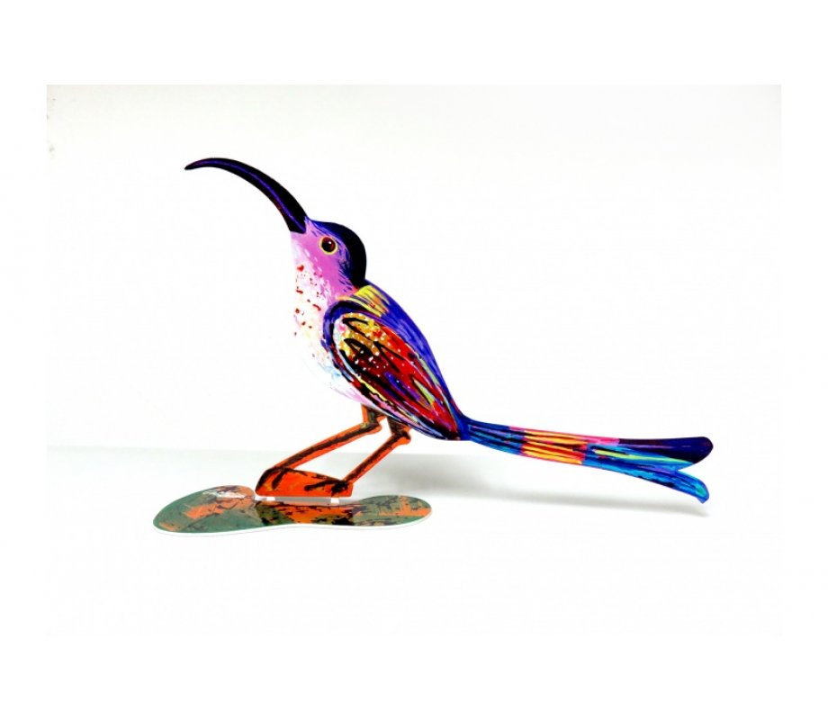 Curious Bird Free Standing Double Sided Steel Sculpture - David Gerstein