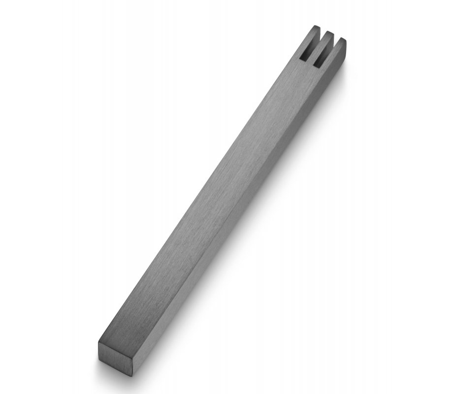 Cut Out Shin on Smooth Brushed Aluminum Mezuzah Case, Dark Gray - Adi Sidler