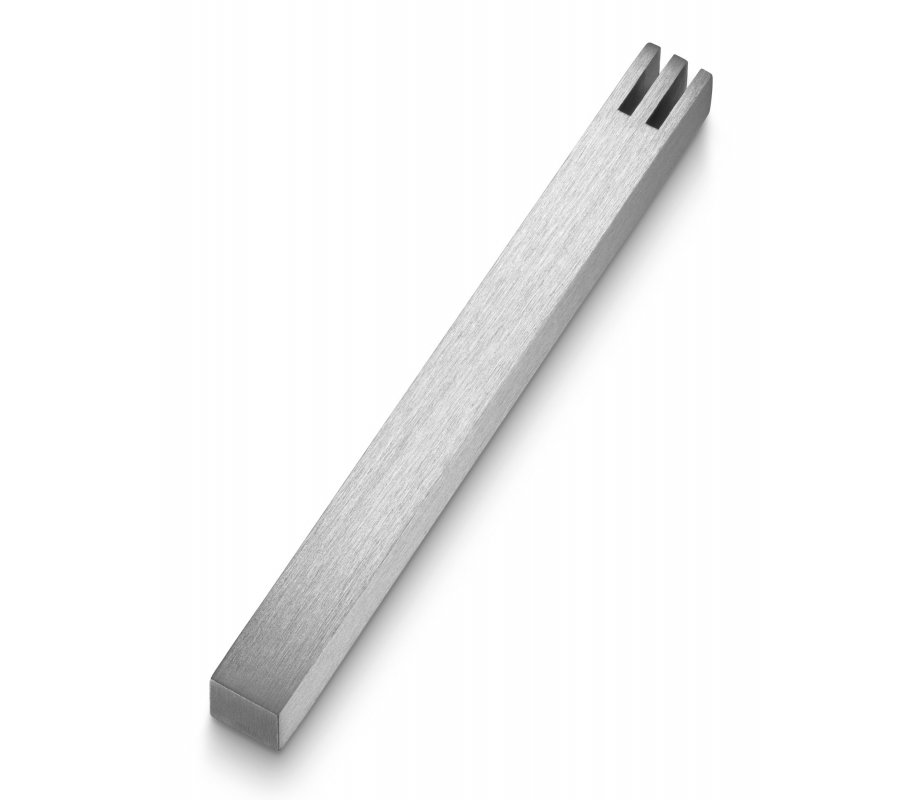 Cutout Shin on Smooth Brushed Aluminum Mezuzah Case, Light Gray - Adi Sidler