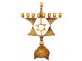 Cutout Star of David on Bronze Antique looking Hanukkah Menorah