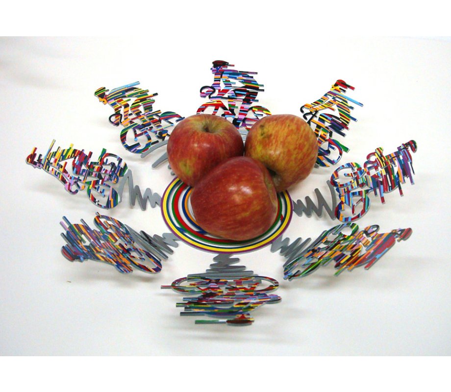 Cyclists Laser Cut Fruit Bowl or Wall Decoration - David Gerstein