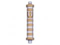 Cylinder Mezuzah Case with Bands in Light Colors, 4 Inches Height - Agayof