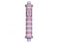 Cylinder Mezuzah Case with Bands in Light Colors, 4 Inches Height - Agayof