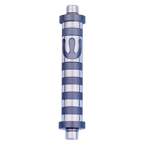 Cylinder Mezuzah Case with Bands in Light Colors, 4 Inches Height - Agayof