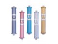 Cylinder Mezuzah Case with Curving Shin, in Light Colors at 4 Inches Height - Agayof