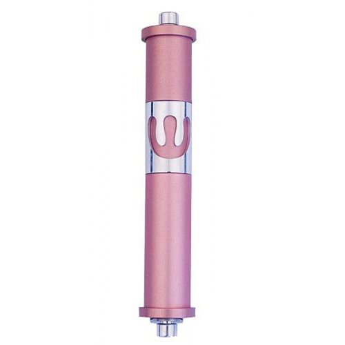 Cylinder Mezuzah Case with Curving Shin, in Light Colors at 6 Inches Height - Agayof