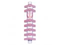 Cylinder Mezuzah Case with Triangles, Light Colors at 4 Inches Height - Agayof