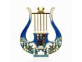 David's Lyre and Jerusalem Design, Enamel Wall Decoration in a Choice of Colors