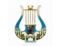 David's Lyre and Jerusalem Design, Enamel Wall Decoration in a Choice of Colors