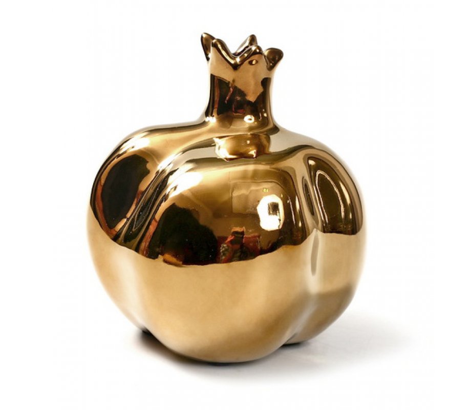 Decorative Colored Ceramic Pomegranate Gold