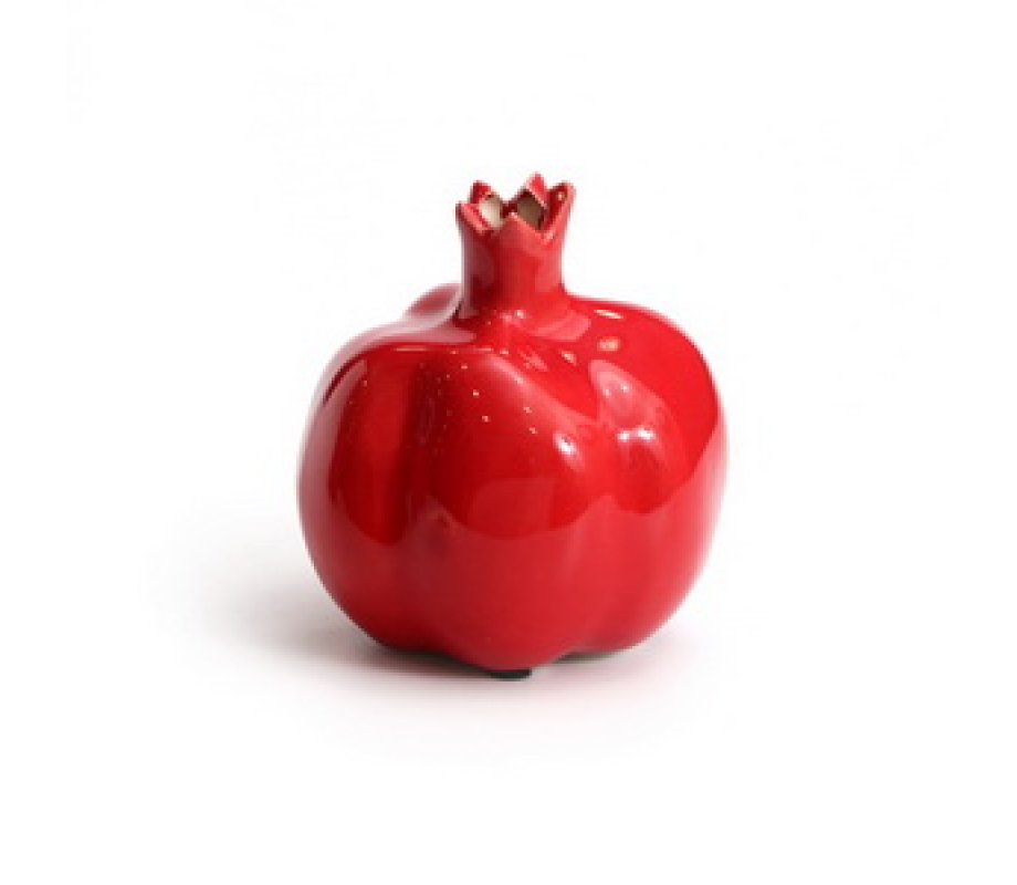 Decorative Colored Ceramic Pomegranate - Red