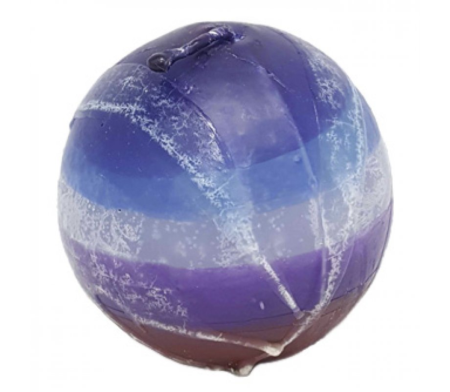 Decorative Handmade Round Candle - Purple and Blue