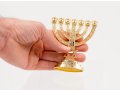 Decorative Small Seven Branch Menorah with Breastplate & Star of David, Gold - 4