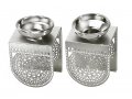 Delicate Filigree Lace Design Small Candlesticks - Dorit Judaica