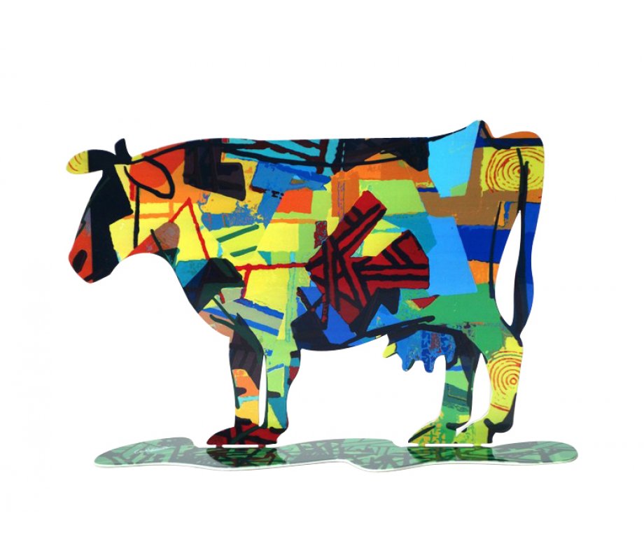 Dora Cow Free Standing Double Sided Steel Sculpture - David Gerstein