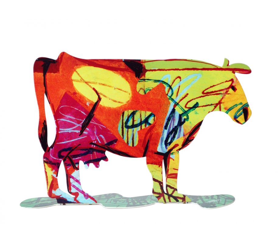 Dora Cow Free Standing Double Sided Steel Sculpture - David Gerstein