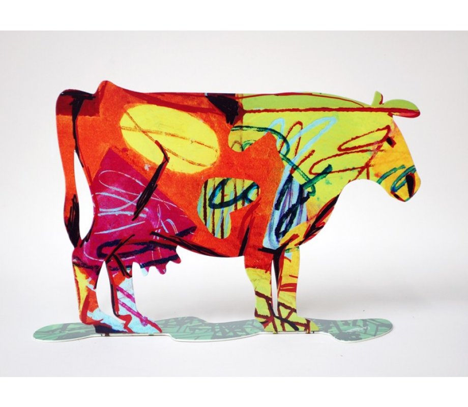 Dora Cow Free Standing Double Sided Steel Sculpture - David Gerstein