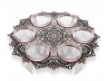 Dorit Judaica Seder Plate, Mandala Design in Maroon and Black Colors - Dorit Judaica