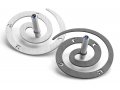 Double Spiral Hanukkah Dreidel Brushed Aluminum, Gray and Silver - Adi Sidler