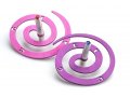 Double Spiral Hanukkah Dreidel Brushed Aluminum, Purple and Silver - Adi Sidler