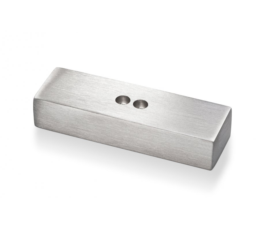 Double Spiral Hanukkah Dreidel Brushed Aluminum, Turquoise and Silver - Adi Sidler