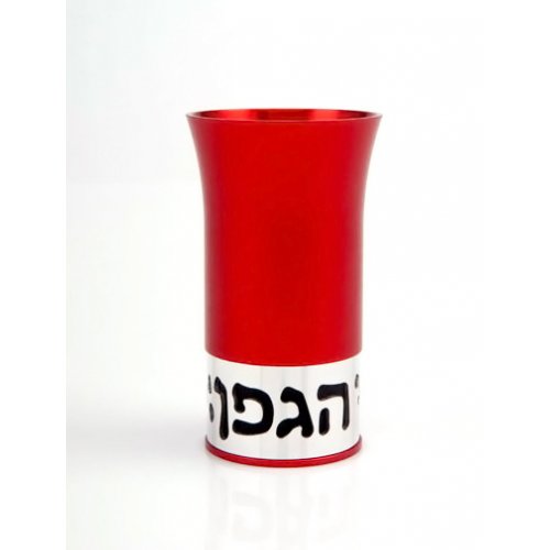 Dramatic Red-Silver Anodized Aluminum Havdalah Set by Agayof