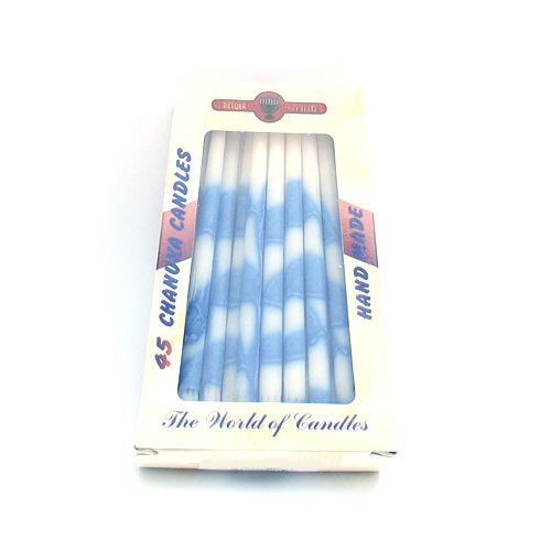 Dripless Chanukah Candles in Blue and White