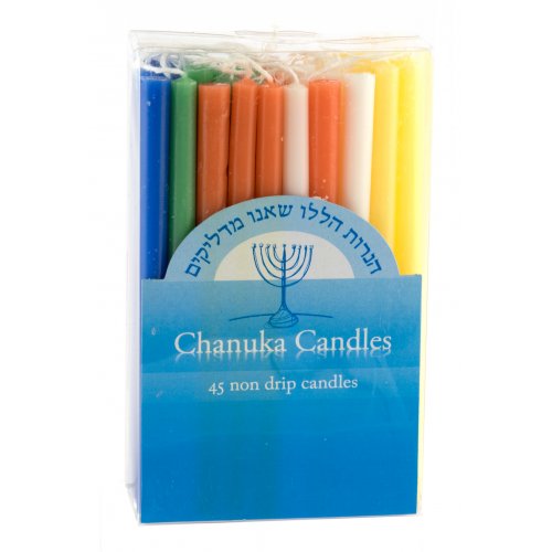 Dripless Chanukah Candles in Mixed Colors