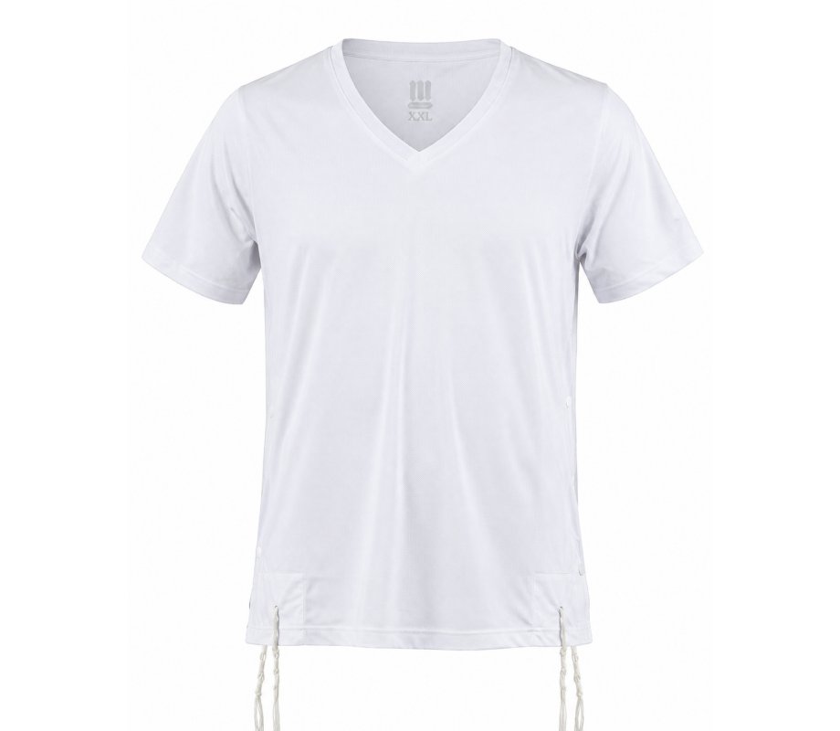 Dry-Fit Tzitzit T-shirt With Kosher Tzitzis in White