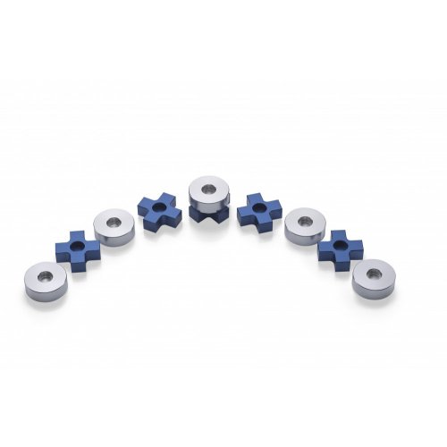 Dural Purpose Tic Tac Toe Game and Hanukkah Menorah, Cobalt Blue - Laura Cowan