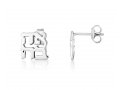 Earring with cutout Letters of Ahava Love - Sterling Silver