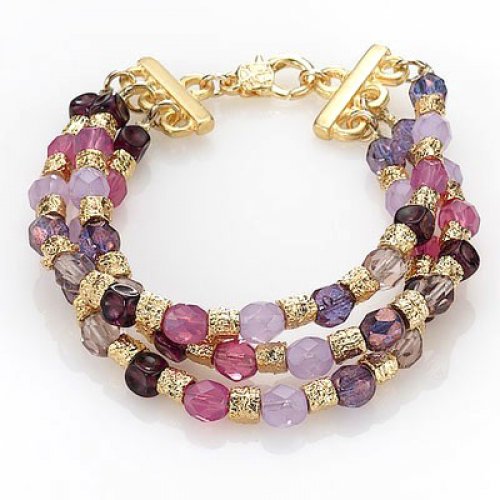 Edita Pink and Purple Bead Bracelet