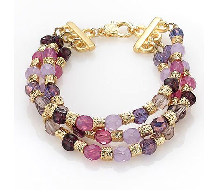Edita Pink and Purple Bead Bracelet