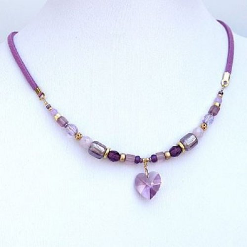 Edita Violet Heart Necklace