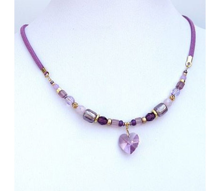 Edita Violet Heart Necklace