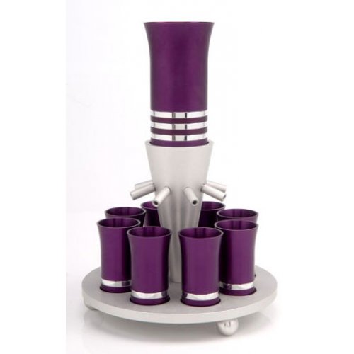 Eight Cup Agayof Wine Fountain in Purple