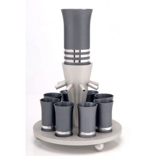 Elegant Grey Aluminum Wine Fountain - Agayof