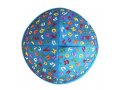 Embroidered Kippah for Children, Colorful Alef Bet Letters on Blue - Yair Emanuel