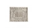 Embroidered Silk Floral Matzah & Afikoman Cover, Silver, Sold Separately - Yair Emanuel