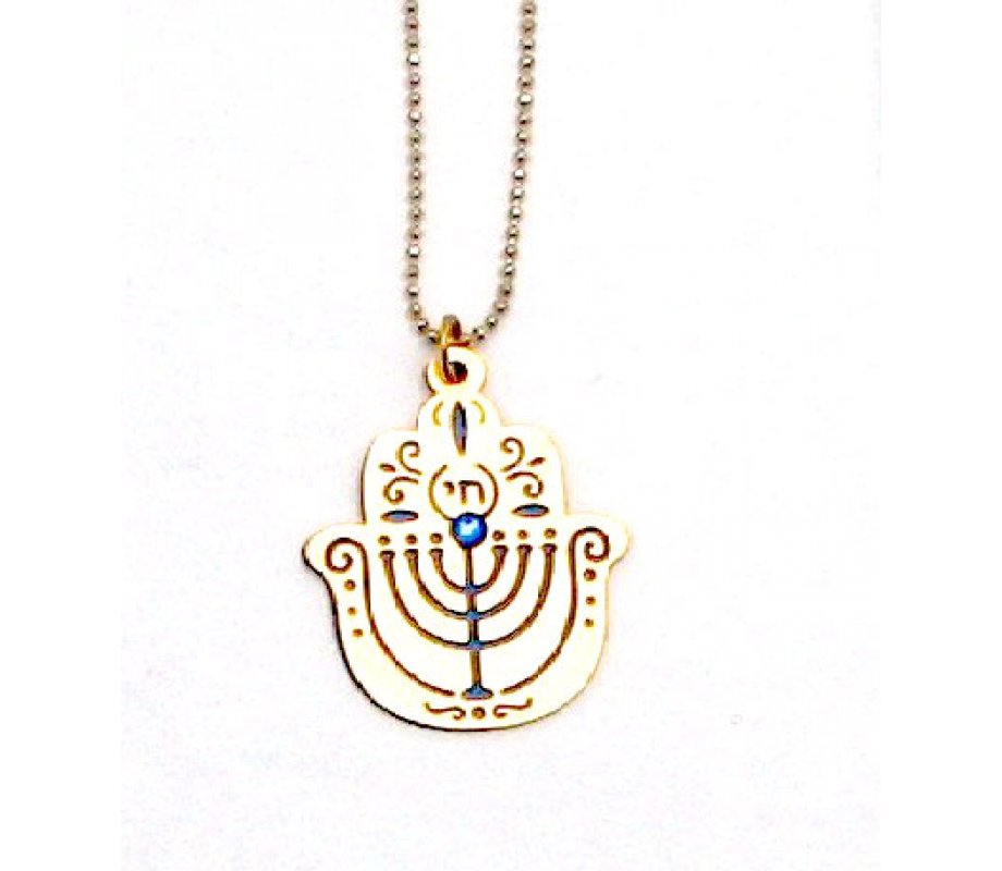 Ester Shahaf Hamsa Menorah Necklace