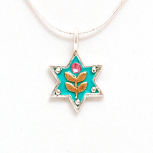 Ester Shahaf Star of David Necklace with Flower