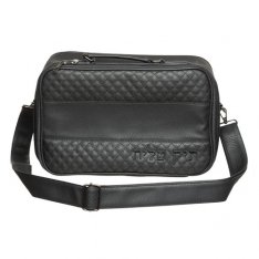 Faux Leather Bag for Prayer Shawl with Adjustable Shoulder Strap - Black