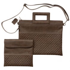Faux Leather Tallit & Tefillin Bags and Strap - Brown