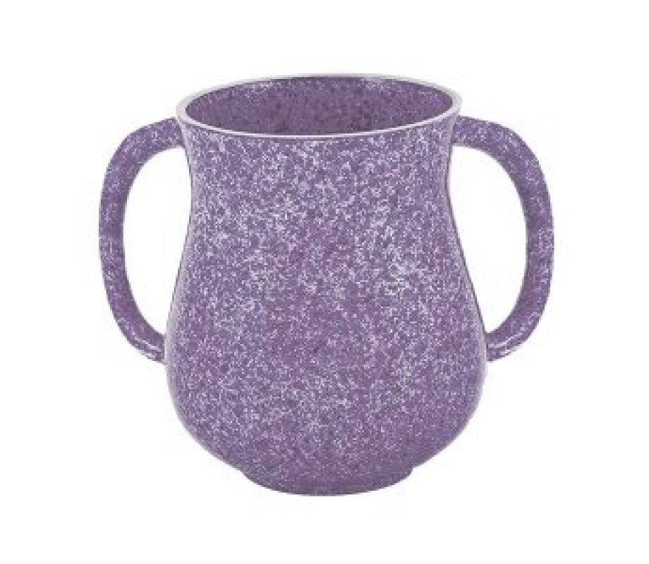 Faux Marble Netilat Yadayim Wash Cup, Purple - Yair Emanuel