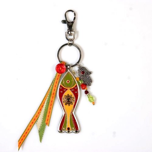 Fish Key Ring in Orange and Red - Shahaf